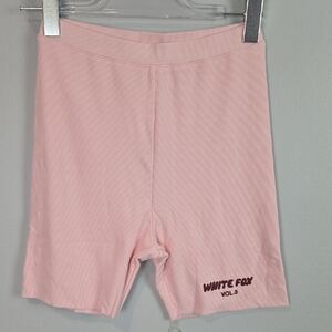 White Fox Offstage Ribbed Cupcake Pink bike shorts Small